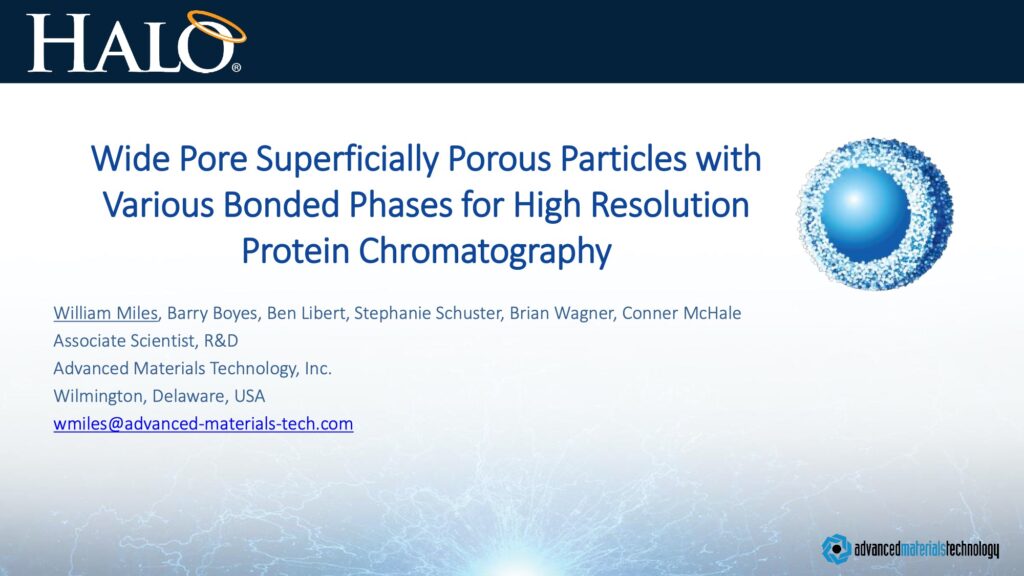 wide pore superficially porous particles with various bonded phases for high resolution protein chromatography