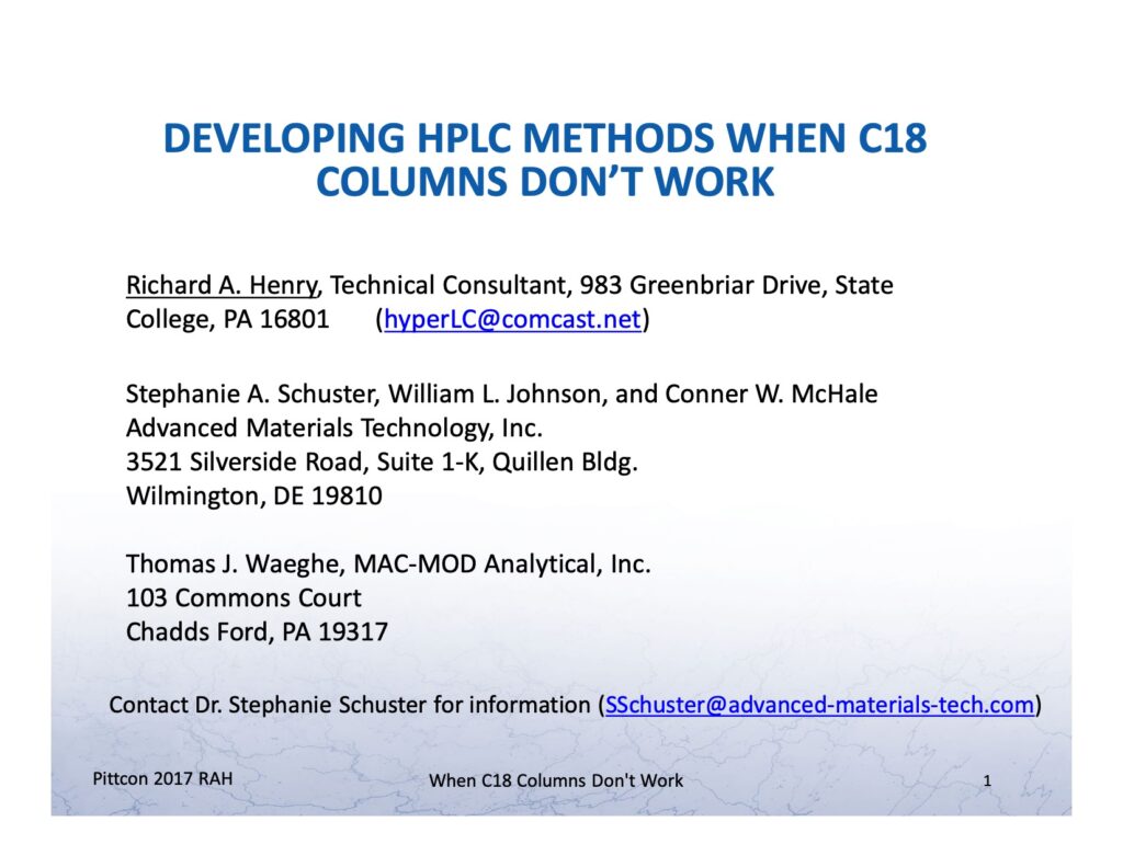 developing hplc methods when c18 columns don't work